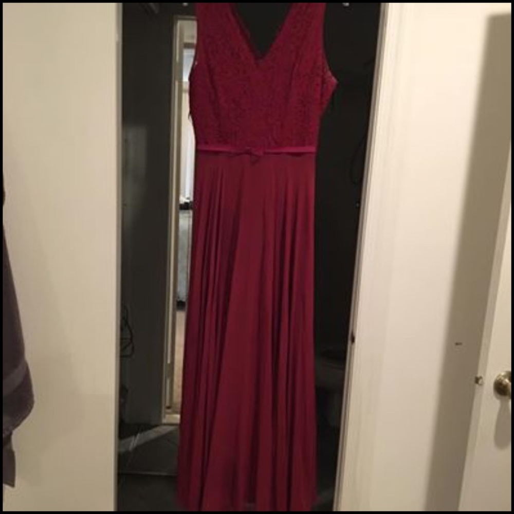 Maroon Bridesmaid Gown